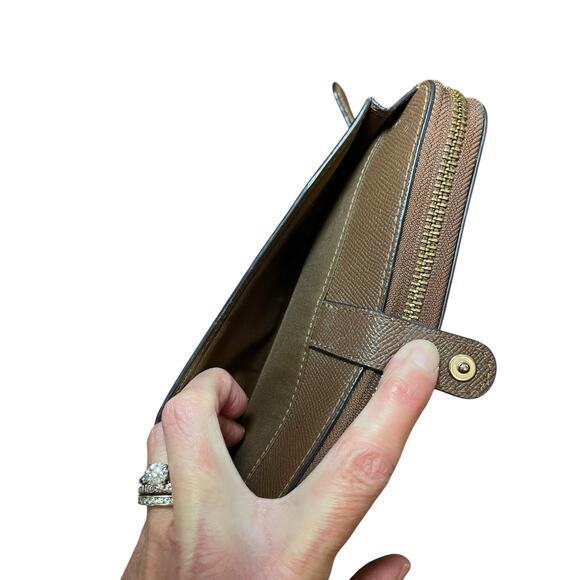 Coach Multifunction Wallet Large Brown Leather C Print Monogram Removable Insert - Picture 9 of 16